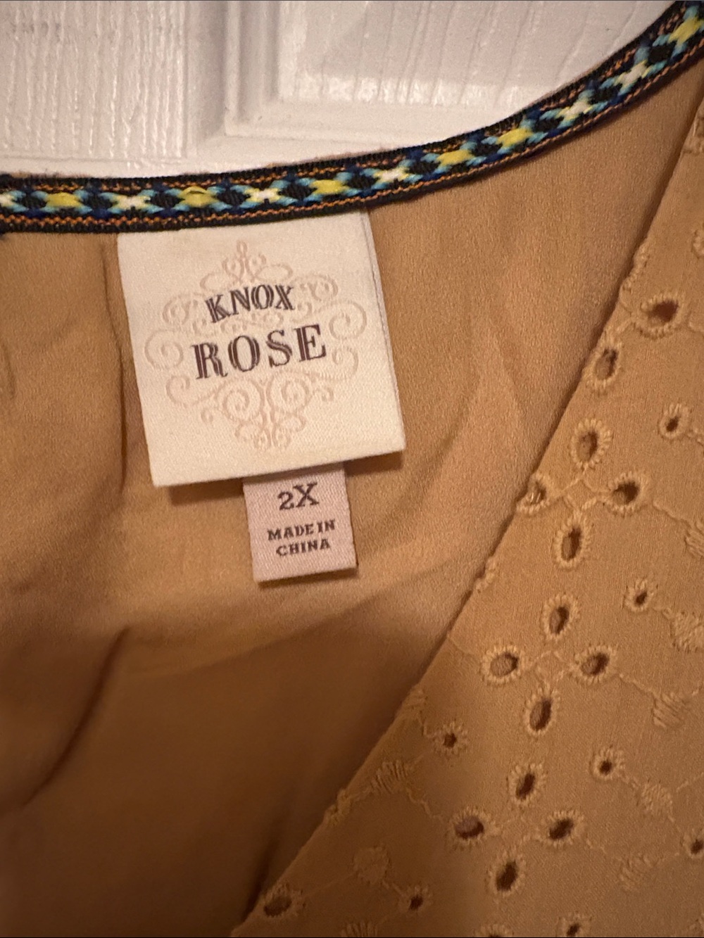 Knox Rose Mustard Eyelet Ruffle Sleeve Dress - Picture 3 of 4